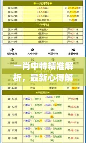 一肖中特精准解析,最新心得解读_SBE983.41自在版