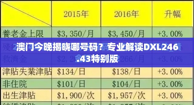 澳门今晚揭晓哪号码?专业解读DXL246.43特别版