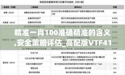 精准一肖100准确精准的含义,安全策略评估_高配版VTF410.94