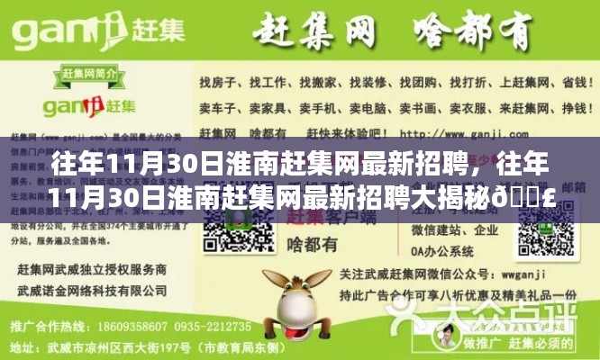 往年11月30日淮南赶集网最新招聘揭秘