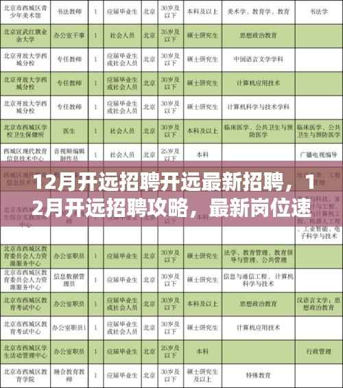 12月开远最新招聘攻略与岗位速递,求职入门指南