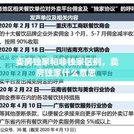 卖房独家和非独家区别,卖房独家什么意思