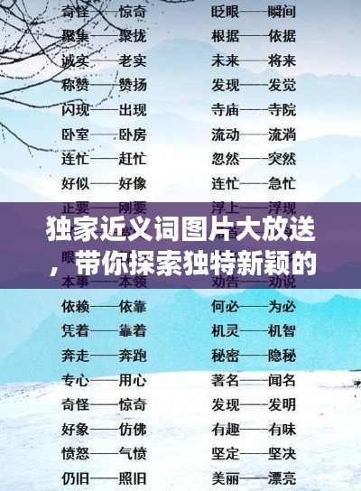 独家近义词图片大放送,带你探索独特新颖的视觉盛宴