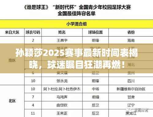 孙颖莎2025赛事最新时间表揭晓，球迷瞩目狂潮再燃！